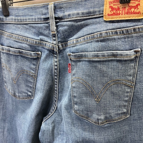 Levi’s 505 Straight Jeans Womens 28 Waist Blue Denim Stretch Cute Pants 2150 - Picture 9 of 10
